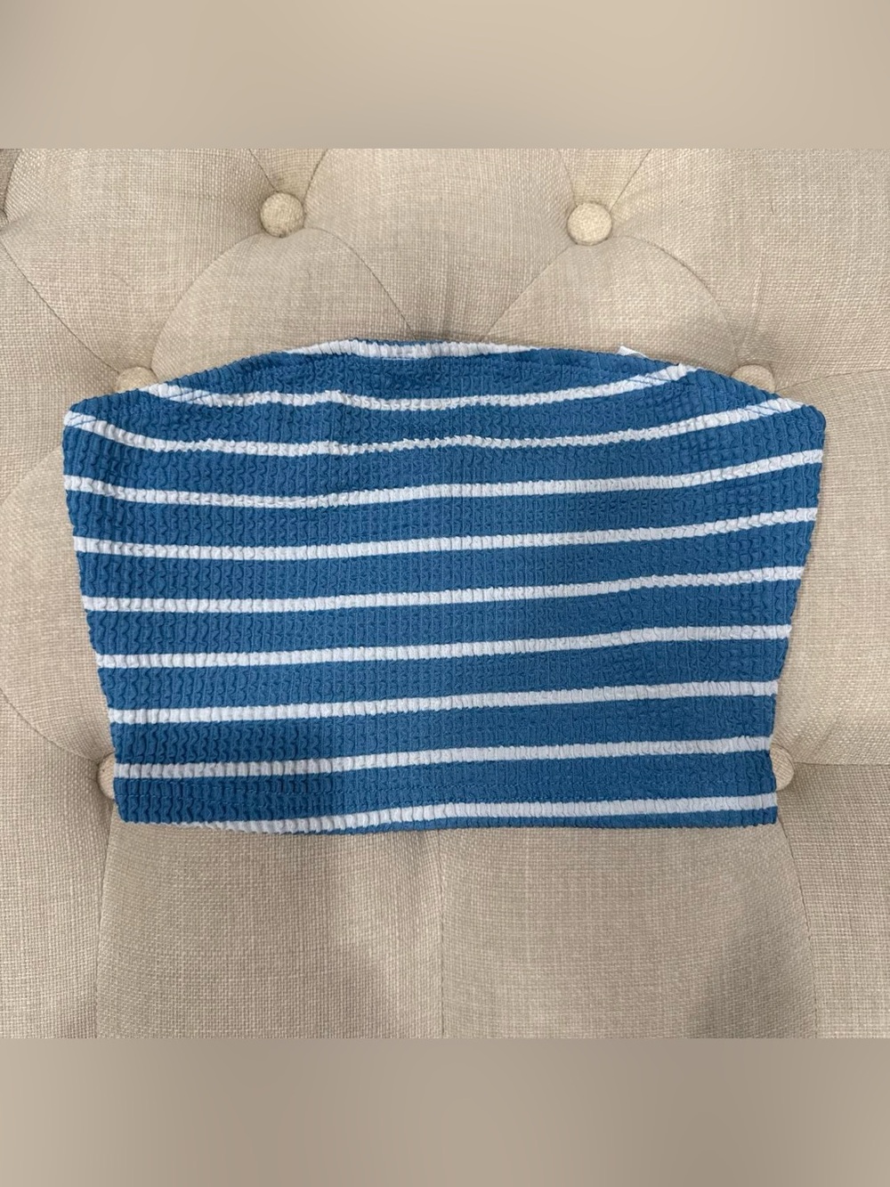 Blue & White Striped tube top